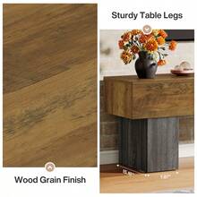 Tribesigns TV Stand For 55/60/65 Inches TV, 63" Farmhouse Entertainment Center, Low TV Console Table For Living Room, Long Media Console Television Stands, Vintage Brown & Gray - Nâu và xám cổ điển - Xem 6
