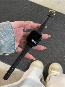 1 Pc Thin Leather Loop Compatible With Apple Watch Band For Women Sport 38mm 40mm 41mm 42mm 44mm 45mm 46mm 49mm , Bands Compatible With Apple Watch Strap Series Ultra 10/9/8/7/6/5/4/3/2/ - Coffee Brown - View 7