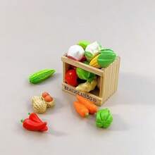 10件/30件/50件装植物树脂材料装饰套装，实用迷你蔬菜套装 - 手工树脂装饰品，适用于娃娃屋、迷你厨房DIY摆件、DIY模型屋配件、家居装饰及收藏桌面摆件，可爱小礼物，手工创意配件 - 彩色 - 查看 3