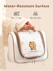 1件/3件套可爱小熊化妆包套装，刺绣小熊化妆包系列，便携式旅行洗漱包，大容量护肤包，甜美风格化妆包，适合女孩、青少年和女性，完美的生日礼物、圣诞礼物、友谊礼物、返校用品、宿舍必备、送给闺蜜的美容包套装 - 白色 - 查看 4