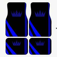 4件套皇冠图案汽车脚垫，汽车地毯，前后排汽车脚垫 - 通用型，适用于卡车、SUV、轿车 - 耐用涤纶汽车内饰配件 - 送给男士、女士的完美礼物，情人节、圣诞节，汽车内饰配件 | 时尚脚垫 | 耐用涤纶脚垫，汽车脚垫 - 彩色 - 查看 13