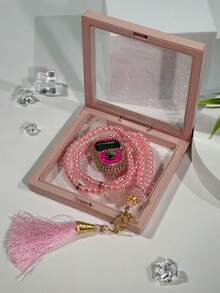1 Set Convenient Counter, Prayer Beads Bracelet, 99pcs Pearl Tassel + Counter In Premium Gift Box - Multicolor - View 6