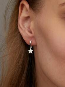 1 Đôi bông tai hình trái tim nhỏ nhắn, kiểu dáng thả lơi, dành cho nữ và bé gái, bông tai vòng ôm sát tai, phụ kiện trang sức thời trang, quà tặng cho phái nữ. - yêu - Xem 8