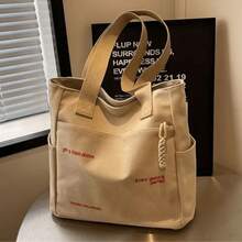 Canvas Tote Bag, New Multi-Functional Thick Strap Large Capacity Student Simple Commuter Handbag