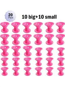 20/1pc Non Hot Curly Hair, Silicone Bell Shaped Curling Tool, Easy To Curl All Types Of Hair, Female Home Hair Accessories Will Not Damage Hair, Easy To Operate. - Pink - View 9