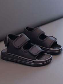 1双儿童软底魔术贴沙滩凉鞋运动凉鞋，男女童通用，适合夏季穿着