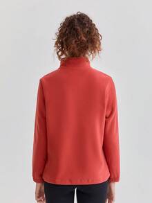 女士户外抓绒外套，保暖透气，立领，修身剪裁，适合徒步、运动、春秋季、冬季、滑雪等场合。 - 橘色 - 查看 6