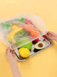 10/50/100pcs Large Transparent Food Preservation Film Covers, Food Tray Preservation Film Covers, Kitchen Food Covers, Plastic Bags, Food Storage Bags, Bread Covers, White Food Covers, Plastic Packaging Film, PE Preservation Film Bags, Kitchen Storage, Household Plastic Packaging - Multicolor - View 7