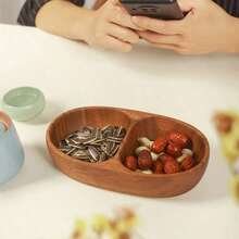 South American Walnut Wood Fruit Bowl, Round Solid Wood Nut, Snack, Fruit, Salad Bowl, Rosewood Tray - Multicolor - View 4