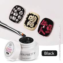BORN PRETTY Poke Poke Nail Art Gel Glue 5ml Black White Wave Texture Nail Painting Drawing Gel Soak Off UV LED Varnish - Clear - View 11