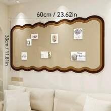 1个超大波浪形边框毛毡留言板，附赠约35个彩色图钉，多用途墙面装饰，适用于家庭、学校、办公室、照片展示、留言板、学习用品，适合圣诞节、万圣节、情人节、新年、生日庆祝活动。