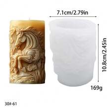 1 khuôn silicon hình trụ họa tiết động vật dùng để làm nến thơm, đá thơm, xà phòng thủ công, đồ trang trí thạch cao. - trắng - Xem 6