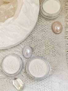 3 Pcs/Set Seri Cahaya Bulan Putih: Bubuk Mutiara Cermin Langit untuk Seni Kuku, Kristal Sutra Es DIY. Kuku - Putih - View 8