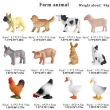 12/24件套仿真农场家禽野生动物模型玩具，包括鸡、鸭、鹅、牛、猫、狗、象、虎、狮、斑马等动物，儿童益智玩具，圣诞派对装饰礼品 - 彩色 - 查看 10