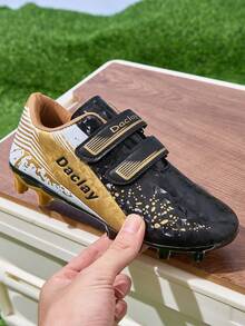 儿童足球鞋/足球鞋，男女童带钉运动鞋 - 金色 - 查看 5