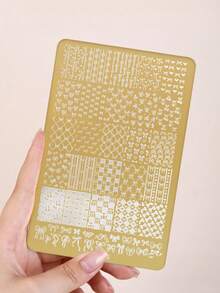 1件可爱蝴蝶结图案美甲模板，节日美甲印花板，DIY美甲沙龙设计礼品美甲配件工具，美甲印花 - 彩色 - 查看 6