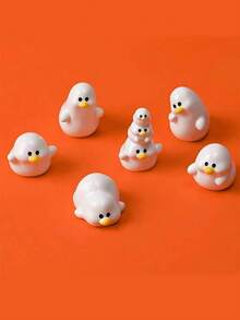 6 buc ornamente drăguțe pentru bordul mașinii în formă de rață - figurine miniaturale de rață din rășină premium, decor elegant pentru interior auto, decorațiuni versatile pentru birou/acasă/grădină în miniatură, accesorii artizanale preferate de fete - Multicolor - Vizualizare 9