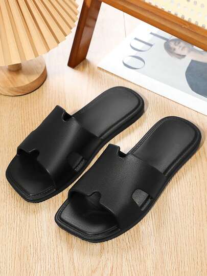 Lightweight, Breathable And Comfortable Slip-On Slippers, Casual And Fashionable For Teenagers, Students, Couples, Outdoor Use, Solid Color, Elegant Design