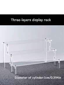 1pc Transparent Acrylic Multi-Tier Tiered Display Rack, Versatile Acrylic Tiered Display Stand For Figurines, Perfumes And Cosmetics - Clear - View 4