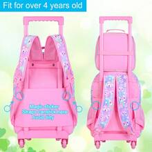 3件套女童拉杆背包，儿童拉杆书包 - Fox And Uni 带轮小学书包 - 拉桿背包 - 查看 5