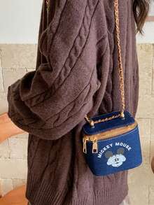 Disney 单肩包，迷你口红包，女孩钱包，时尚手提包，假日收纳包，卡通零钱包，旅行收纳袋 - 單肩斜跨 - 查看 5