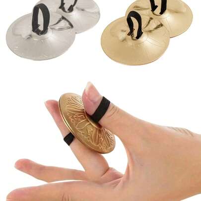 Professional Belly Dance Finger Cymbals, Finger Cymbals, Professional Finger Cymbals, Percussion Instrument Finger Cymbals, Dance Finger Instrument, Copper Teaching Auxiliary Tool, Belly Dance Fingers, Copper Instrument, Belly Dance Finger Dance Accessories, Percussion Instrument, Rhythm Maker, Small Instrument, Suitable For Dancer Parties, Dance Hall Entertainment