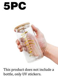 1/3/5pcs Personalized Name Stickers, 1.5-3 Inch Labels, Name Stickers, Customized Gold Stickers, Gold UV Name Stickers, Date Stickers, DIY Gifts, Handmade Items, Customized UV Stickers, Wedding Stickers, Gift UV Stickers - Gold - View 12