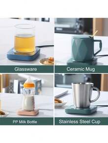 自动温控杯垫，电热咖啡杯垫，适用于办公桌，情侣、男女皆宜的酷炫情人节礼物，办公桌配件，简约加热器，光滑表面，智能咖啡保温器，情侣礼物，咖啡爱好者的理想之选。