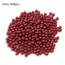 1000/300/500/50/40/30/20/10顆/包 ABS仿珍珠直孔散珠 酒紅色珍珠 3-20mm 用於製作手鍊、耳環、項鍊 DIY - 酒紅色 - 查看 9