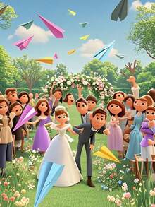 100 aviones de papel de colores para lanzar, fiestas de cumpleaños, bodas, fiestas de graduación, Halloween, juegos de cola y accesorios para fiestas - Multicolor - Ver 2