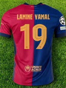 24-25 Barcelona Home Jersey, Yamar No.19 - Red - View 3
