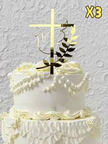 1 pièce Décorations en acrylique, Décorations de gâteau, Décorations de Première Communion et de Baptême, Pour Noël, Pâques, Anniversaire Chrétien, Décorations de Mariage Chrétien, Baptême, Cérémonie de Nomination, Décorations de Gâteau d'Eucharistie, Décorations de Table de Dessert, Décorations de Gâteau, Décorations de Cuisson, Décorations de Fête. - Modèle A - Voir 10