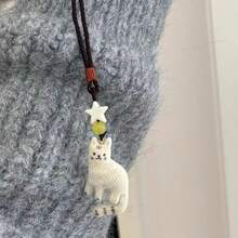 复古猫咪项链，串珠吊坠项链饰品，女童颈链 - 彩色 - 查看 3