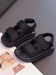 1双儿童软底魔术贴沙滩凉鞋运动凉鞋，男女童通用，适合夏季穿着