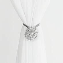 1pc/2pcs Crystal 3D Magnetic Curtain Clips, Elegant & Fashionable Automatic Curtain Tiebacks, No Drilling Required, Won't Damage Walls, Can Firmly Hold Curtains And Also Serve As Exquisite Home Decor - Multicolor - View 12