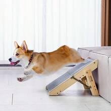 Wood Pet Stairs/Pet Steps 2-In-1 Foldable Wooden Dog Stair For Beds Sofa And Cars Dog Stairs And Ramp With 4 Steps For Small Medium Large Pet Up To 150 Lbs - 兩步 - 查看 8