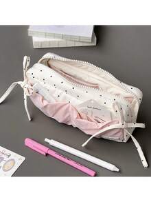 1pc Cartoon Plush Pencil Case, Cute Caterpillar Soft Plush Unicorn Stress Relief, Student Stationery Organizer Cosmetic Bag Pencil Box - Pencil Case - View 2