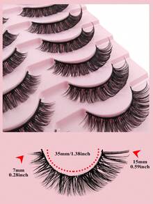 10 Pairs D-Curl Fluffy Russian False Eyelashes, Natural Faux Mink Lashes, Thick & Long, Create Fox Eye Lifting Effect - Criss Cross lashes - View 5