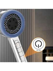 Bộ 1/3 vòi sen cao áp, bộ lọc nước tắm, vòi sen cầm tay phun massage, kèm dây dẫn nước 1.5m và giá đỡ ABS. - Bạc - Xem 7