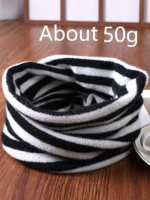 1件装女士100%纯羊毛菱形图案围脖，秋冬季保暖耳挂式面罩针织羊毛颈套围巾头带多功能