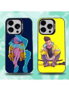 Coque de téléphone compatible avec E-Edgerunners Cyberpunks pour 16, 15, 14, 13, 12, 11, Pro, Max, Plus, Mini, XS, SE. Coque de protection antichute en matière noire mate compatible avec les modèles 17, 17 Pro et 17 Pro Max - Z3 - Voir 3