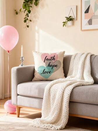 1 st hjärtformat örngott, lämpligt för festivaler, alla hjärtans dag, mors dag, årsdagar, soff- och vardagsrumsinredning. Enkelsidigt tryckt design, kuddinlägg ingår ej.