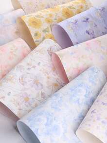 1/10pcs - Valentine's Day Bouquet Wrapping Paper, Valentine's Dream Garden Floral Paper, Thickened Waterproof And Tear-Resistant Art Paper, Flower Wrapping Material Paper, White Lace Ribbon, DIY Bouquet Gift Wrapping Ribbon - Multicolor - View 5