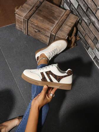 Lace-Up Casual Sports Shoes For Teenagers, Suitable For Outdoor, Home And Leisure Wear