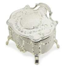 Luxury Vintage Metal Alloy Jewelry Box Ring Trinket Case Christmas Birthday Gift, Small,Beige,Small - Small - View 1