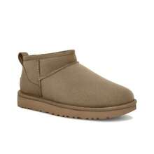 UGG CLASSIC ULTRA MINI 羊皮保暖防滑保暖内衬多功能休闲踝靴，女款，浅褐色 - 羚羊棕色 - 查看 3