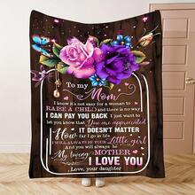 Give Me The Most Beautiful Gift For My Mom - A Blanket, With A Retro And Warm Style,Super Soft Flannel Printed  Blanket,As Birthday Gifts, Family, Wedding, Souvenir Blankets, Polyester Blankets Suitable For All Seasons, Washable, Machine Washable, Lightweight, Breathable, Comfortable, Warm, Unique, 280gsm For Him, Her Personalized Ideal Gifts For Her, Perfect Nap, Camping, Travel, Home, Daily Life, Office Decoration, Birthday, Anniversary, Valentine's Day, Thanksgiving, Christmas, Halloween, Mother's Day, Wedding, New Year Gifts ,Sofa,Bed,Car,Bedroom,Living Room,Office,  Outdoor Camping, Beach,Wall Decoration - 多色13 - 查看 4