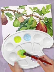 8pcs White Plastic Paint Tray Palettes, Watercolor Palette Painting Tray For Painting Party, DIY Craft And Art Painting - White - View 3