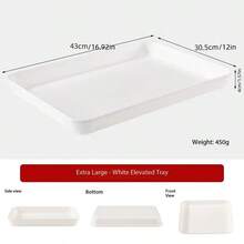 Bandeja de Servir de Plástico Resistente com Bordas, Não Quebra Facilmente, Prato para Exposição de Comida Marinada/Panela Quente, Uso Comercial, Adequado para Lanches, Frutas, Sobremesas - Ótimo para Cozinha, Festas e Organização de Armazenamento