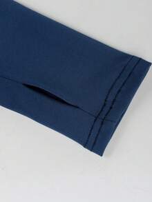 Fall Street Lounge Women's Valentine's Day Printed Zip-Up Jumpsuit Set, Long Sleeve Casual 2-Piece Outfit - Navy Blue - View 4